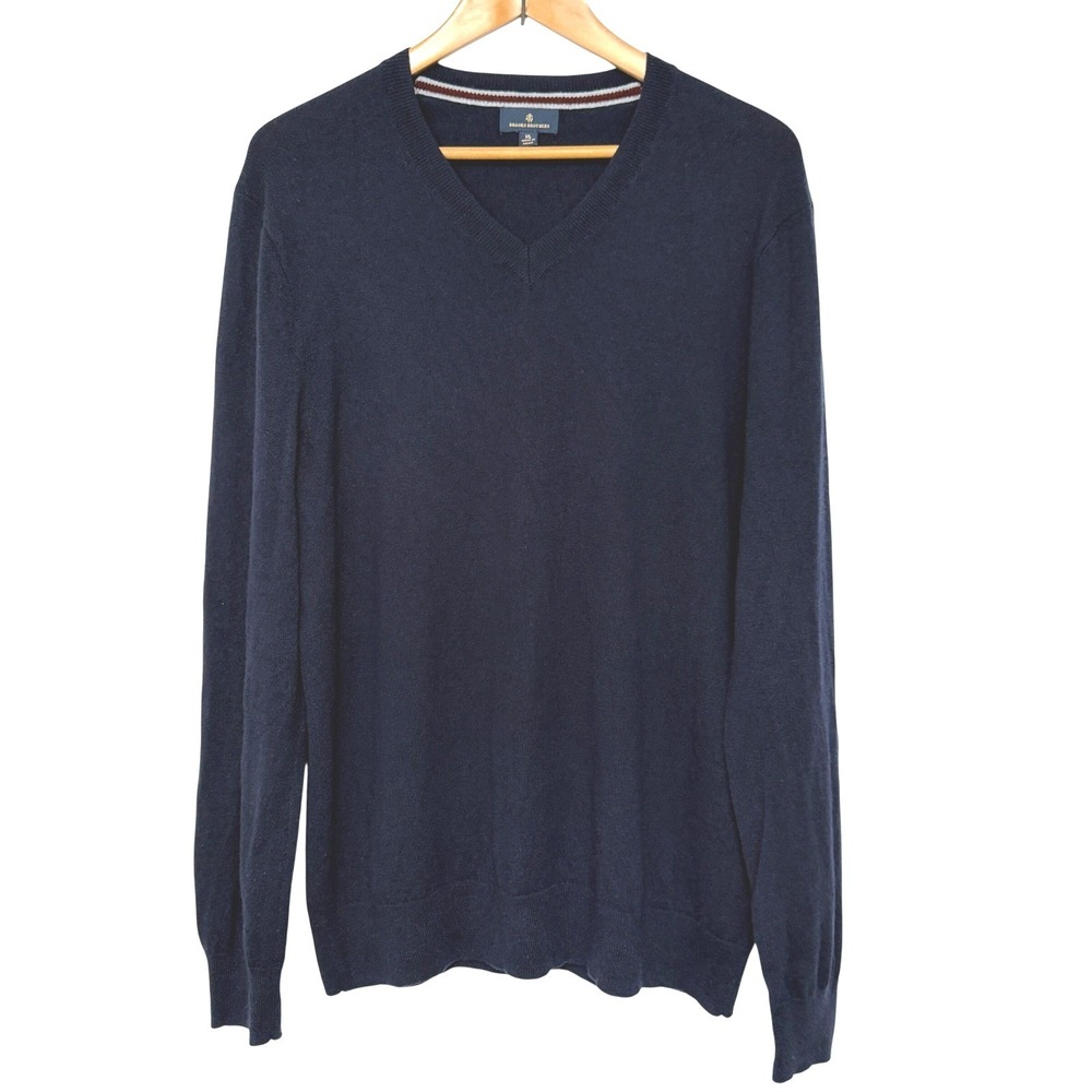 Brooks Brothers Cashmere Sweater Pullover Mens XL Dark‎ Blue Pullover Luxury